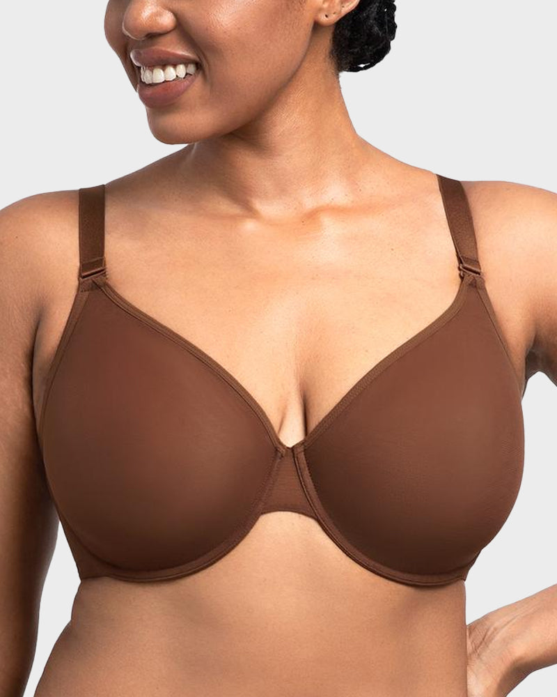 Seamless Mesh Unlined Underwire Bra: Natural Shape, Breathable, Invisible Support for Everyday