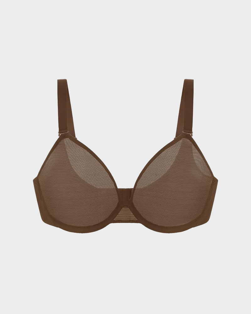 Seamless Mesh Unlined Underwire Bra: Natural Shape, Breathable, Invisible Support for Everyday