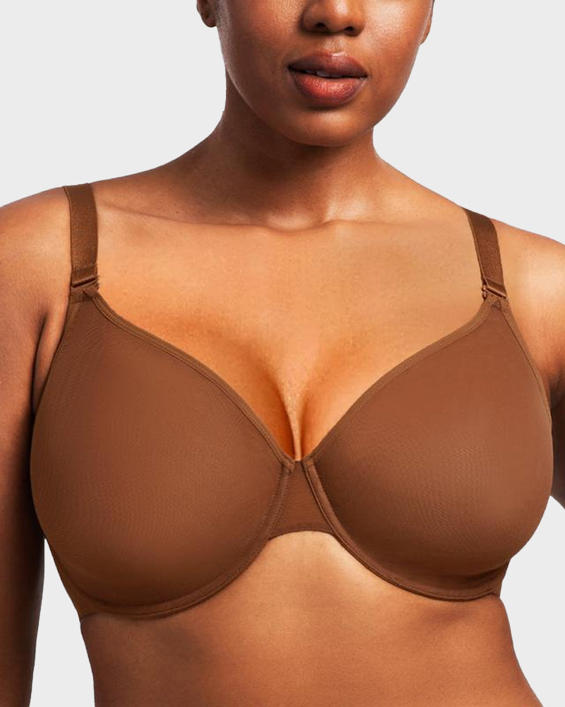 Seamless Mesh Unlined Underwire Bra: Natural Shape, Breathable, Invisible Support for Everyday