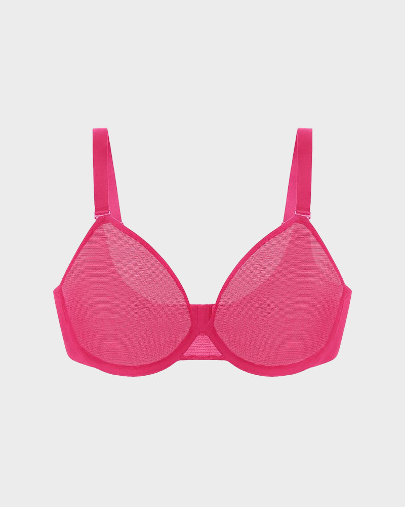 Seamless Mesh Unlined Underwire Bra: Natural Shape, Breathable, Invisible Support for Everyday