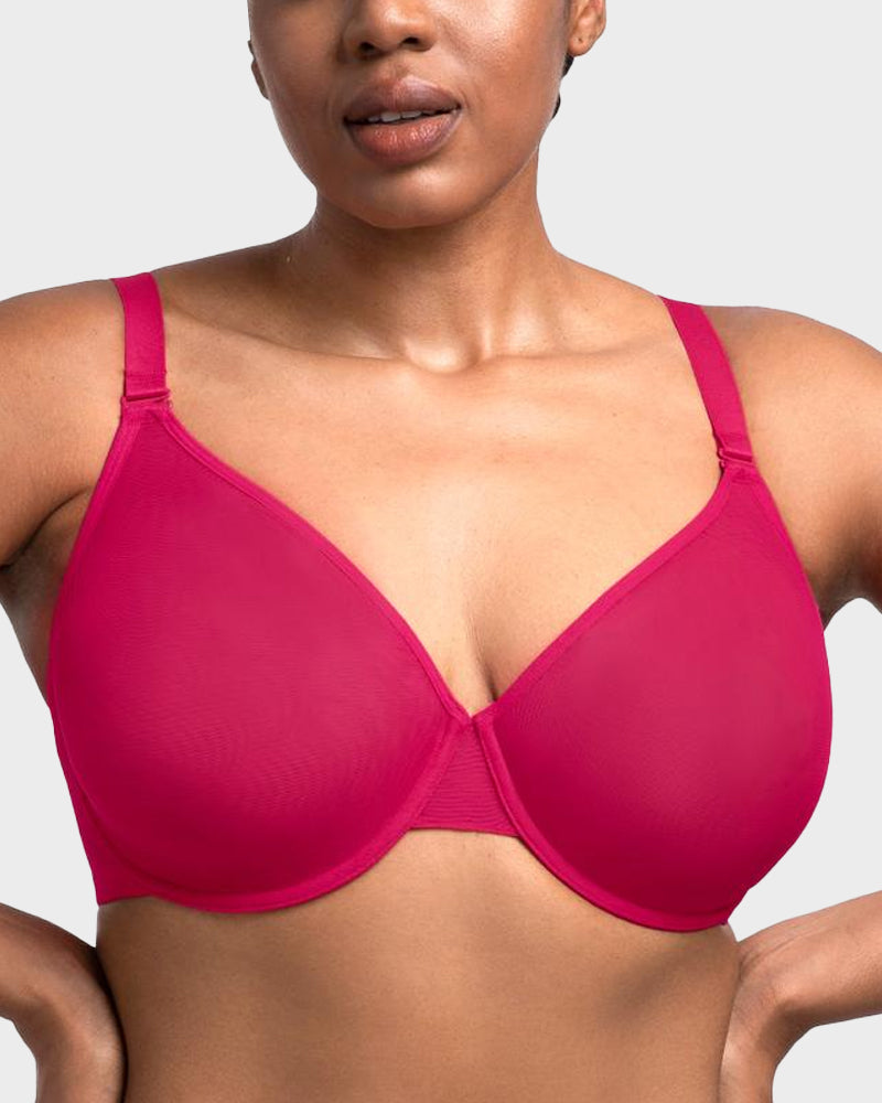 Seamless Mesh Unlined Underwire Bra: Natural Shape, Breathable, Invisible Support for Everyday
