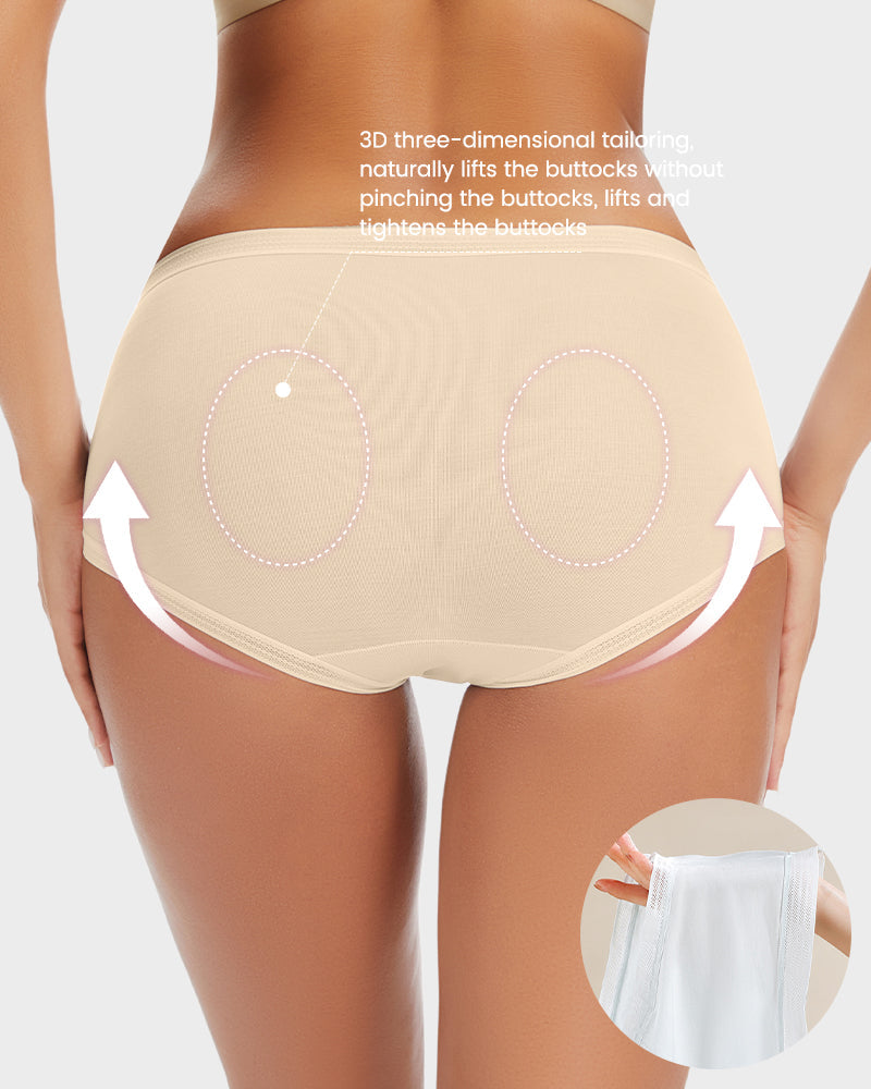Cloud-Soft Seamless Mid-Rise Modal Antibacterial Panties 4-Pack