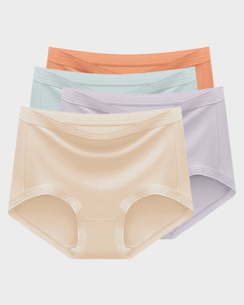 Cloud-Soft Seamless Mid-Rise Modal Antibacterial Panties 4-Pack