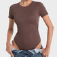 Women's Seamless Soft Stretch Round Neck Short Sleeve Bodysuit Shapewear Top