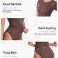 Women's Seamless Soft Stretch Round Neck Short Sleeve Bodysuit Shapewear Top