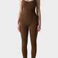Seamless Square Neck Sculpting Sport Jumpsuit: Yoga, Gym & Casual Wear