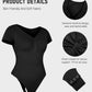 Seamless V-Neck Tummy Control Thong Bodysuit - Ultra-Flattering Shapewear for Women