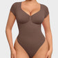 Seamless V-Neck Tummy Control Thong Bodysuit - Ultra-Flattering Shapewear for Women