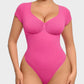 Seamless V-Neck Tummy Control Thong Bodysuit - Ultra-Flattering Shapewear for Women