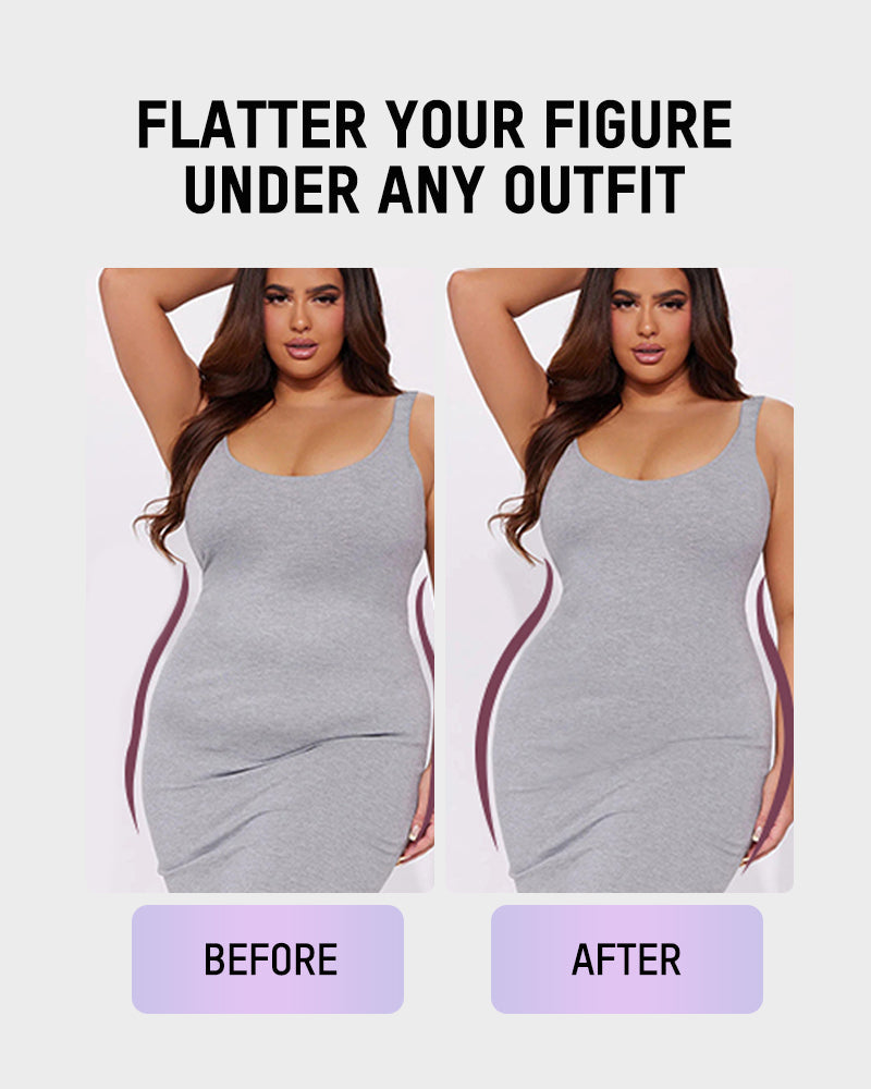 Seamless V-Neck Tummy Control Thong Bodysuit - Ultra-Flattering Shapewear for Women