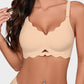 Seamless Wireless Scalloped Edge Jelly Bra: Invisible Comfort, Lift, and Support