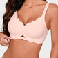 Seamless Wireless Scalloped Edge Jelly Bra: Invisible Comfort, Lift, and Support