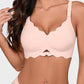 Seamless Wireless Scalloped Edge Jelly Bra: Invisible Comfort, Lift, and Support