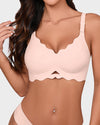 Seamless Wireless Scalloped Edge Jelly Bra: Invisible Comfort, Lift, and Support
