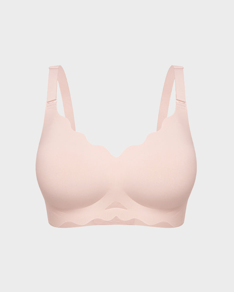 Seamless Wireless Scalloped Edge Jelly Bra: Invisible Comfort, Lift, and Support