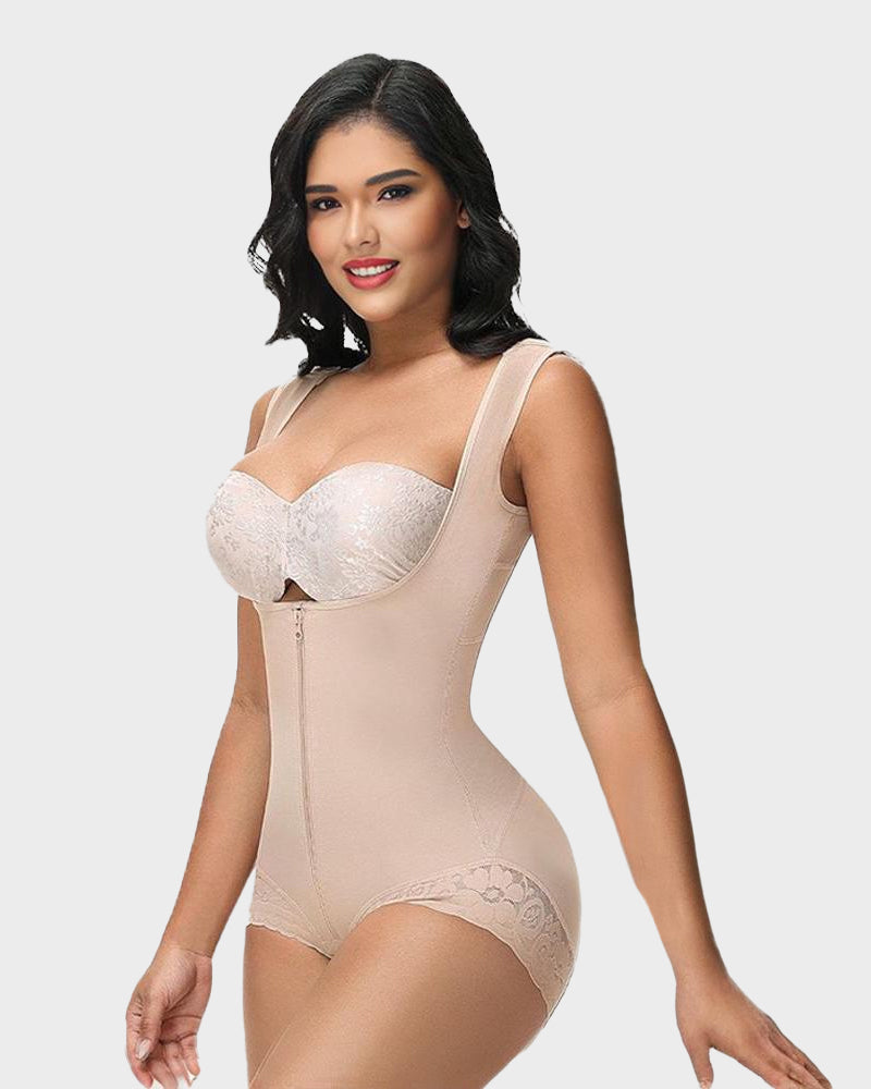 Seamless Zip-Front Full Body Corset Shaper: Tummy Control, Butt Lift, Posture Support