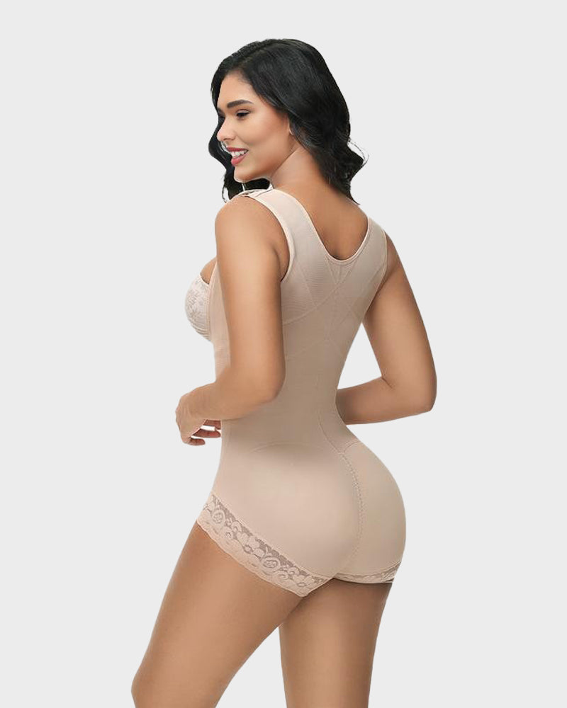 Seamless Zip-Front Full Body Corset Shaper: Tummy Control, Butt Lift, Posture Support