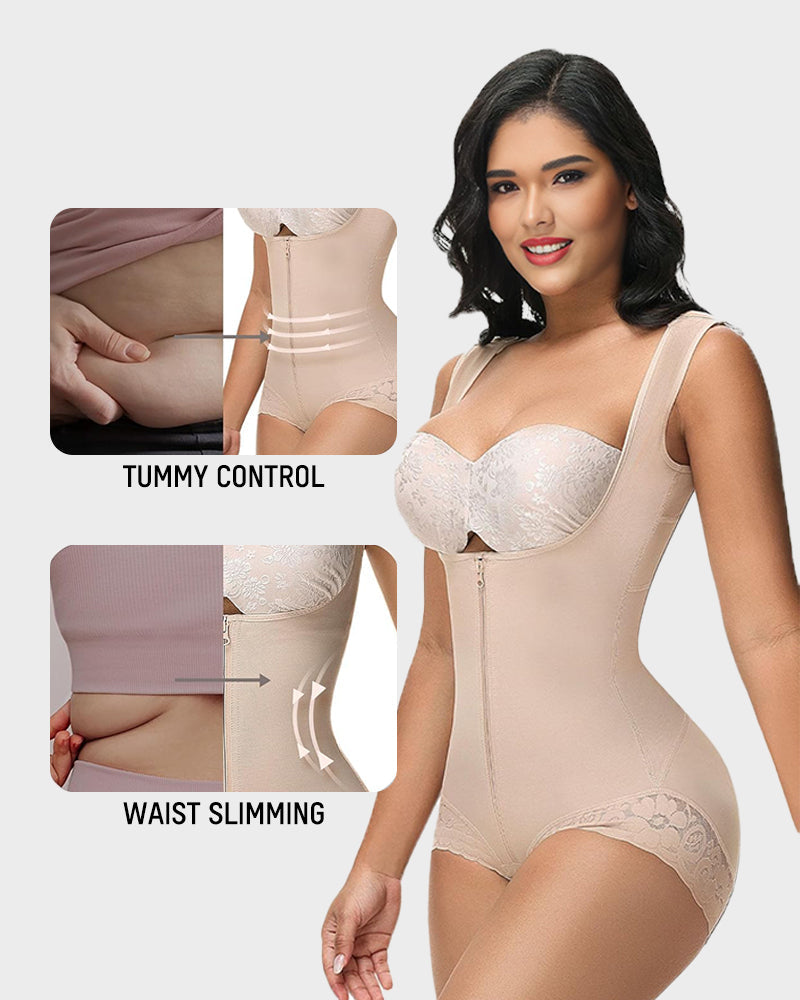 Seamless Zip-Front Full Body Corset Shaper: Tummy Control, Butt Lift, Posture Support