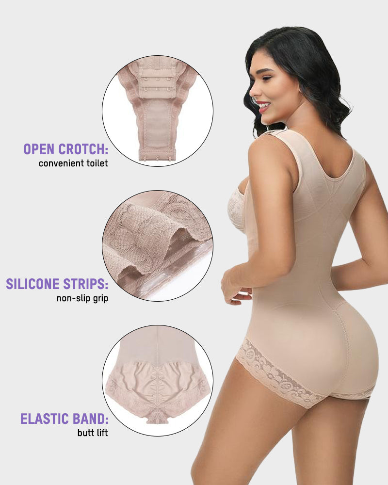 Seamless Zip-Front Full Body Corset Shaper: Tummy Control, Butt Lift, Posture Support