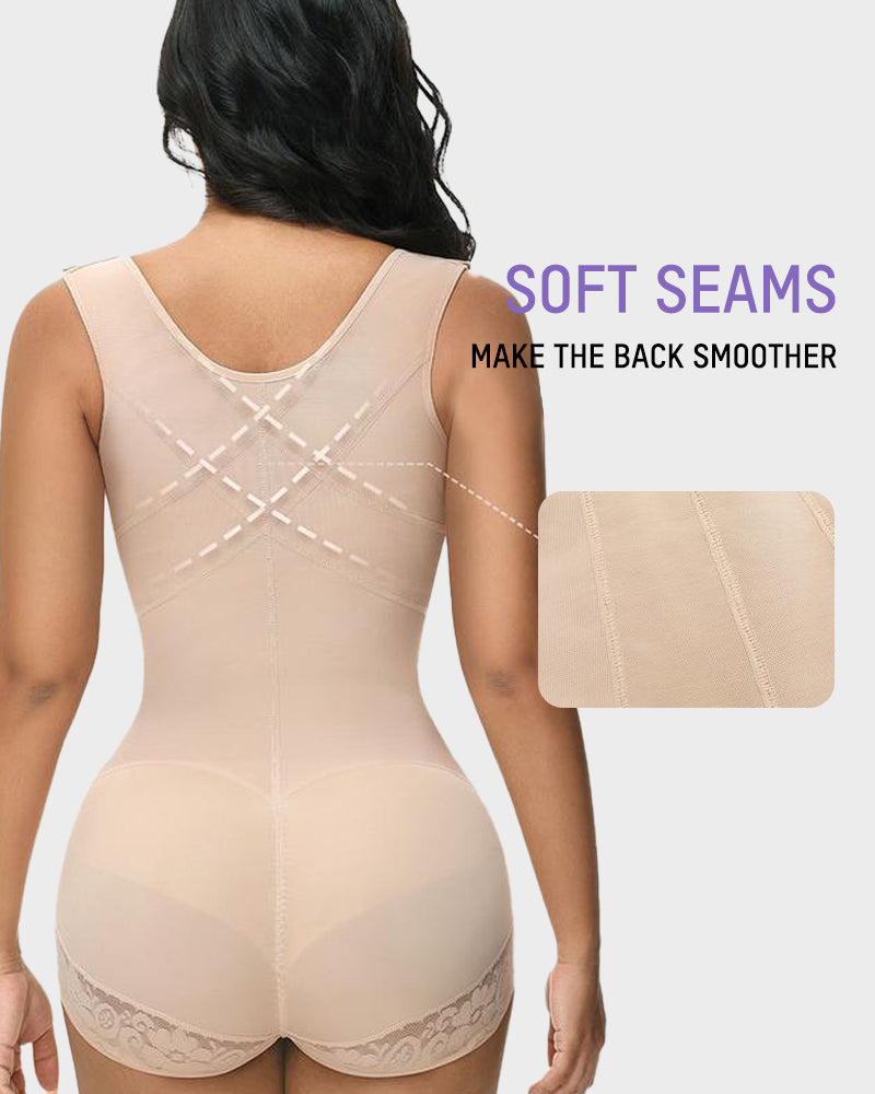 Seamless Zip-Front Full Body Corset Shaper: Tummy Control, Butt Lift, Posture Support