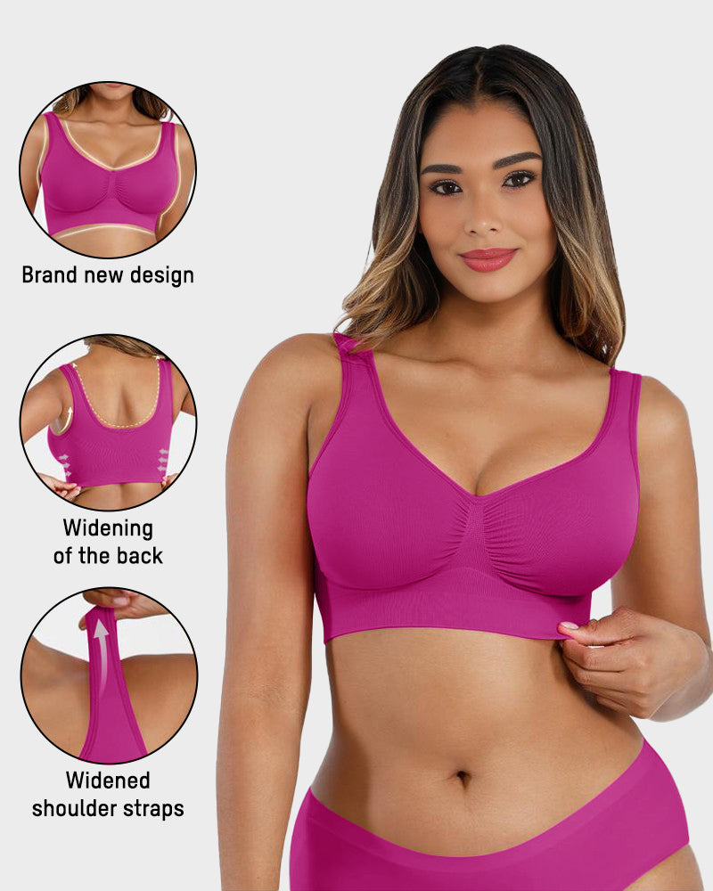 SheCurve Seamless Comfort Wireless Sports Bra with Removable Pads & Wide Straps