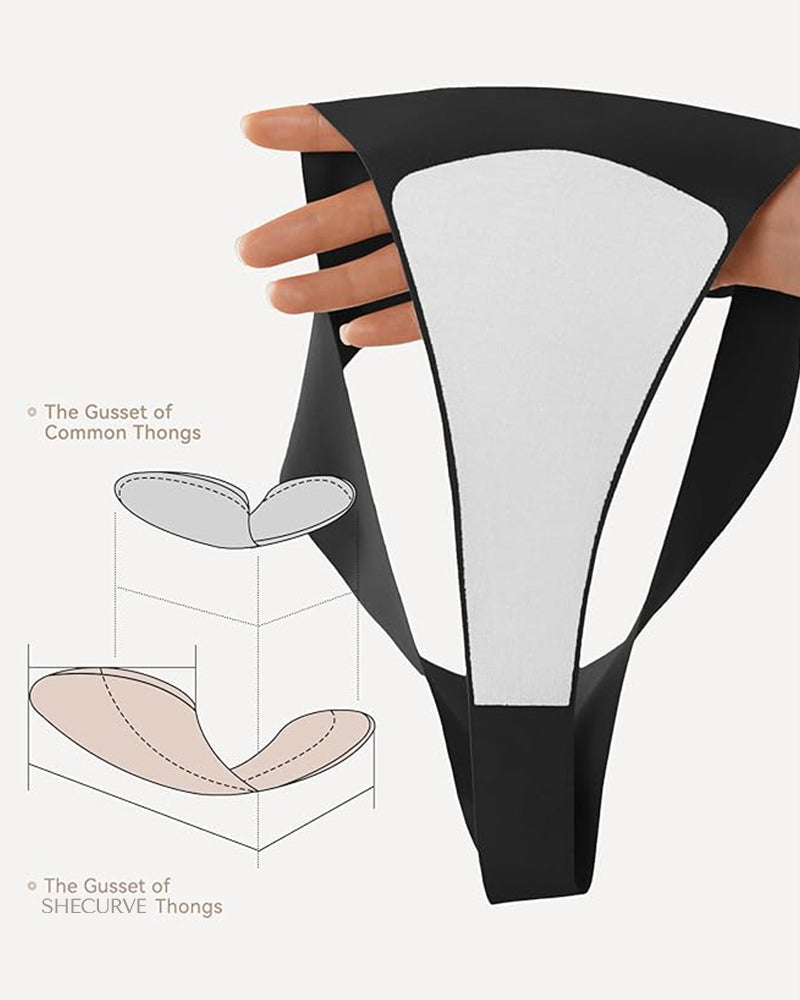 5-Pack Seamless Invisible Cotton Comfort Thongs for Everyday Wear