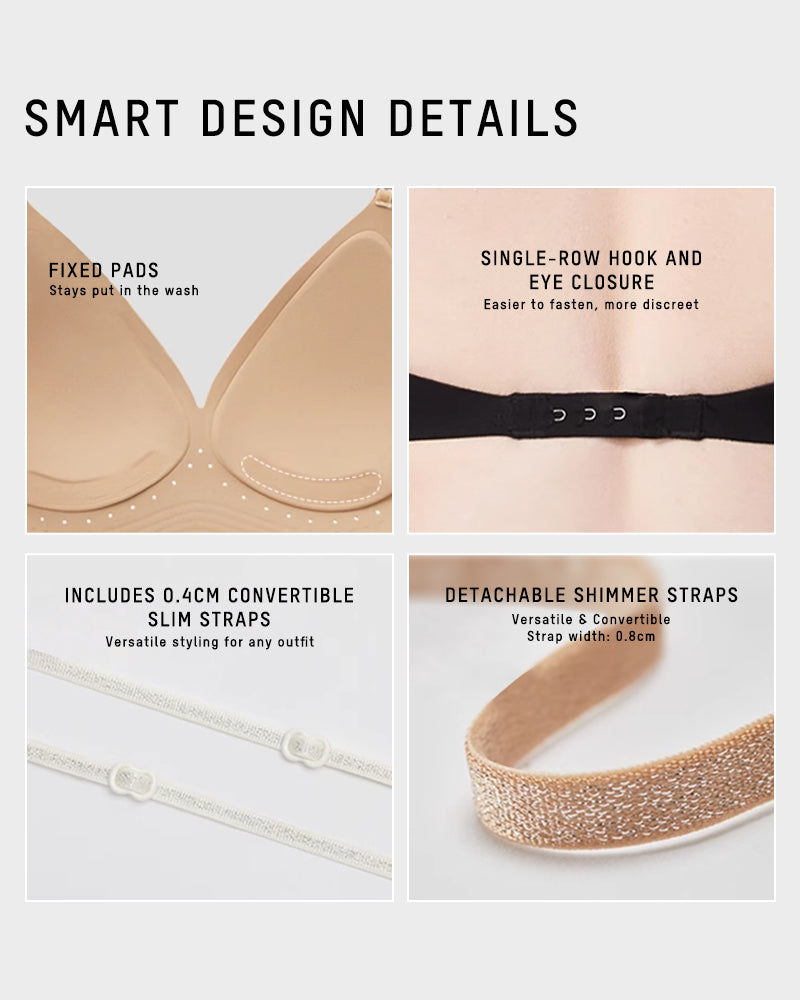 Invisible Deep V Low Back Convertible Multiway Bra for Backless Outfits