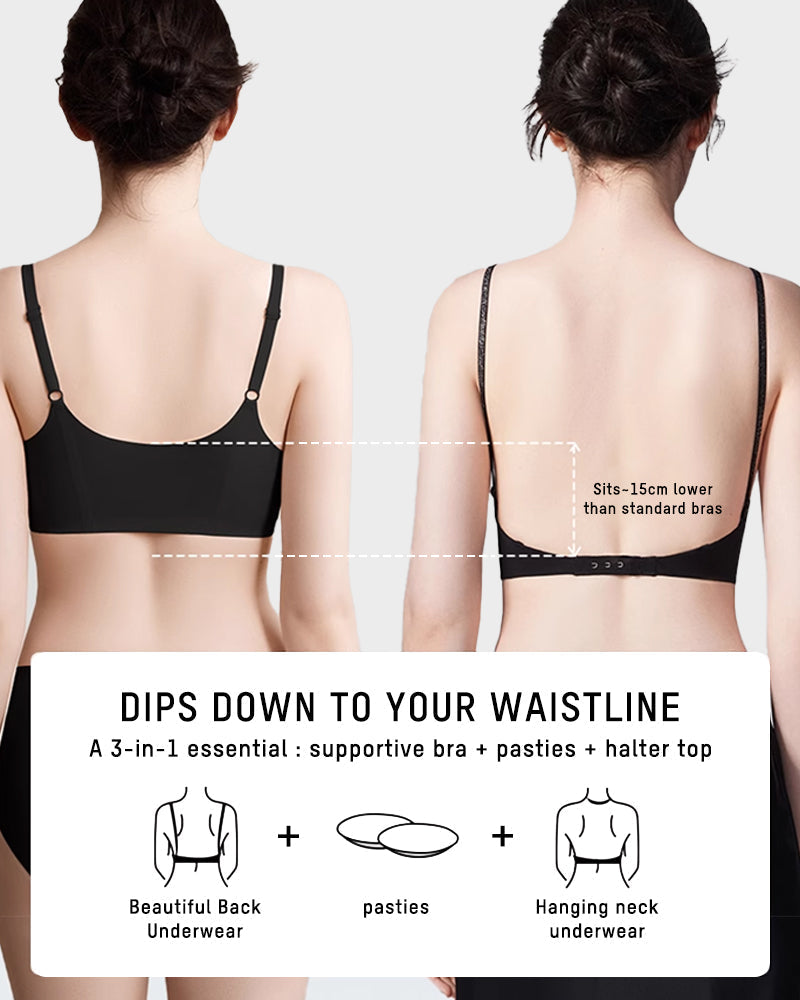 Invisible Deep V Low Back Convertible Multiway Bra for Backless Outfits