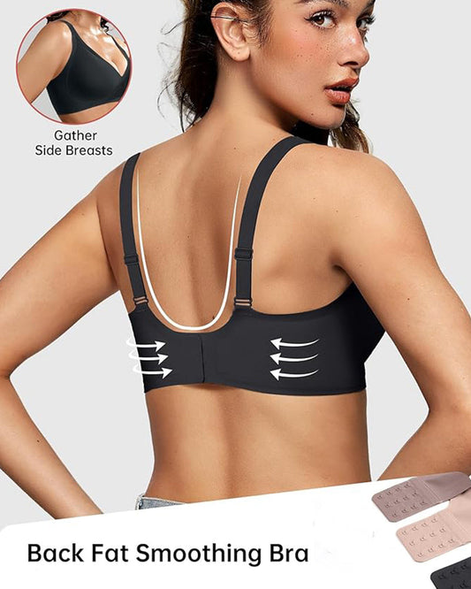 Comfortable Seamless Deep V Wireless Push-Up Bra for Ultimate Support