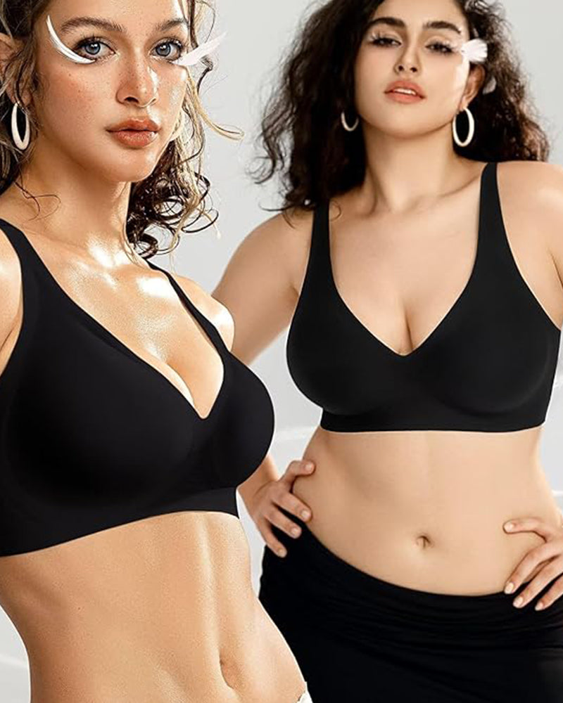 Comfortable Seamless Deep V Wireless Push-Up Bra for Ultimate Support