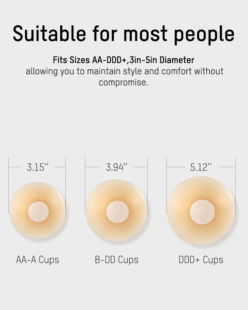 Invisible Reusable Seamless Silicone Nipple Covers for Smooth Look (2 Pairs)