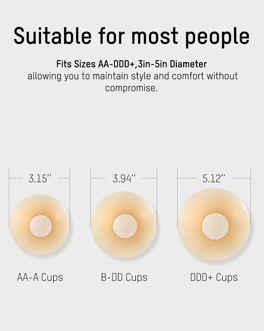 Invisible Reusable Seamless Silicone Nipple Covers for Smooth Look (2 Pairs)