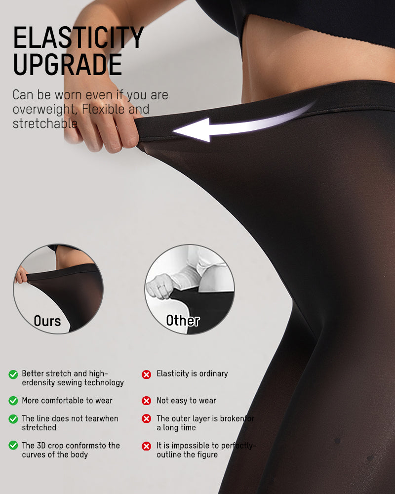 Chic Semi-Sheer Black Polka Dot High-Waist Tights for Elegant Everyday Style