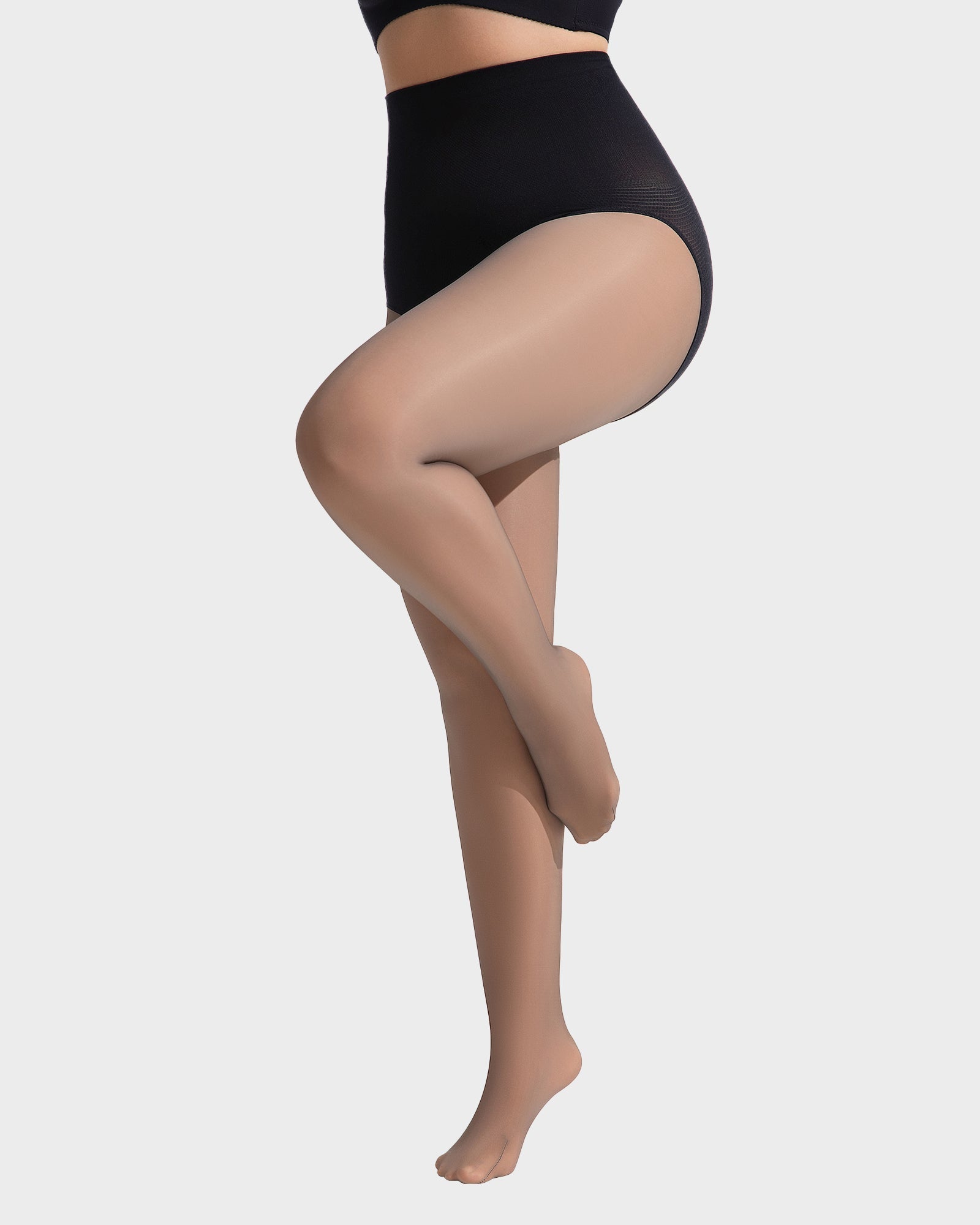 Luxurious Semi-Sheer High-Waist Shaping Tights: Thin, Fleece-Lined, Comfortable, & Stylish