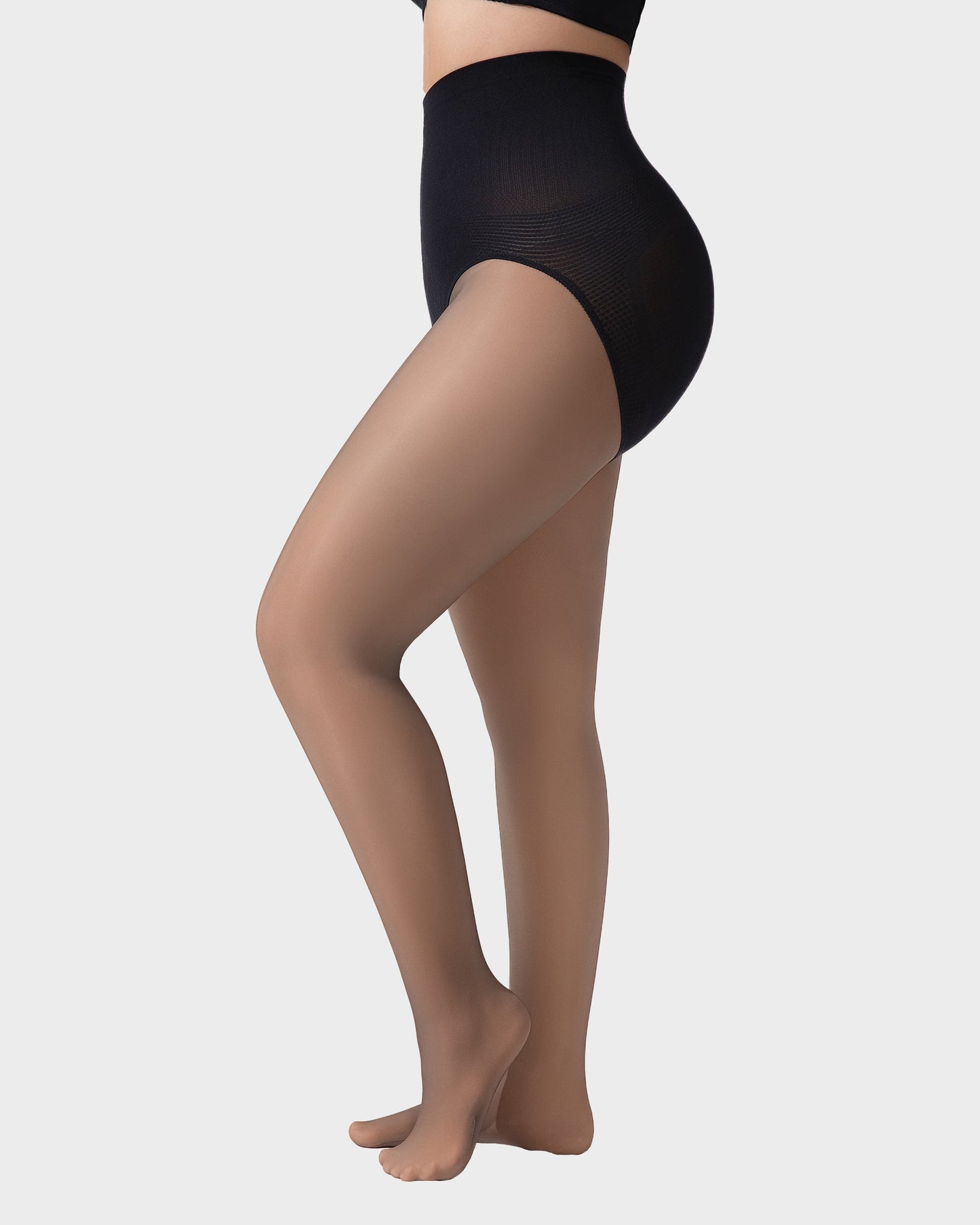 Luxurious Semi-Sheer High-Waist Shaping Tights: Thin, Fleece-Lined, Comfortable, & Stylish