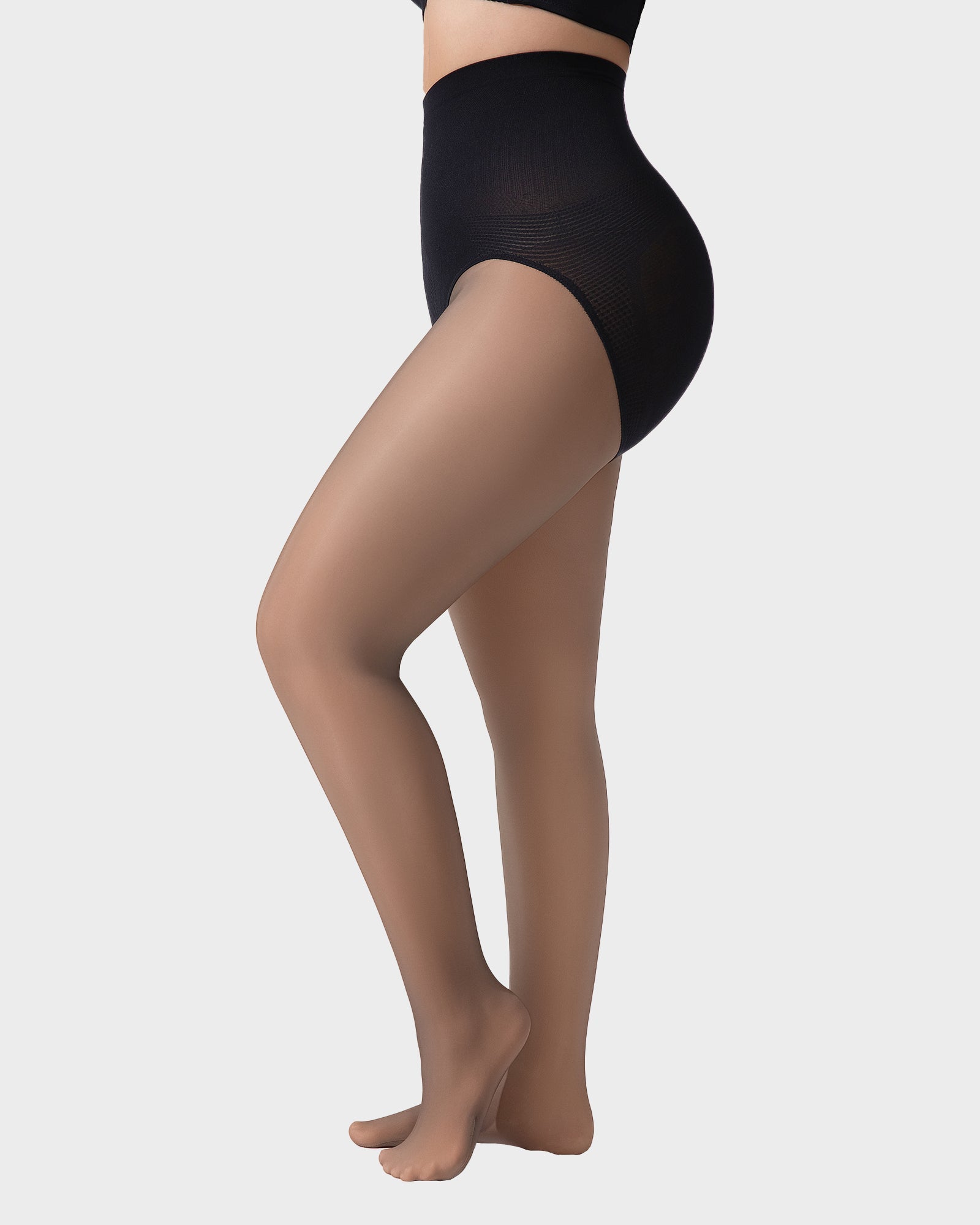 Luxurious Semi-Sheer High-Waist Shaping Tights: Thin, Fleece-Lined, Comfortable, & Stylish
