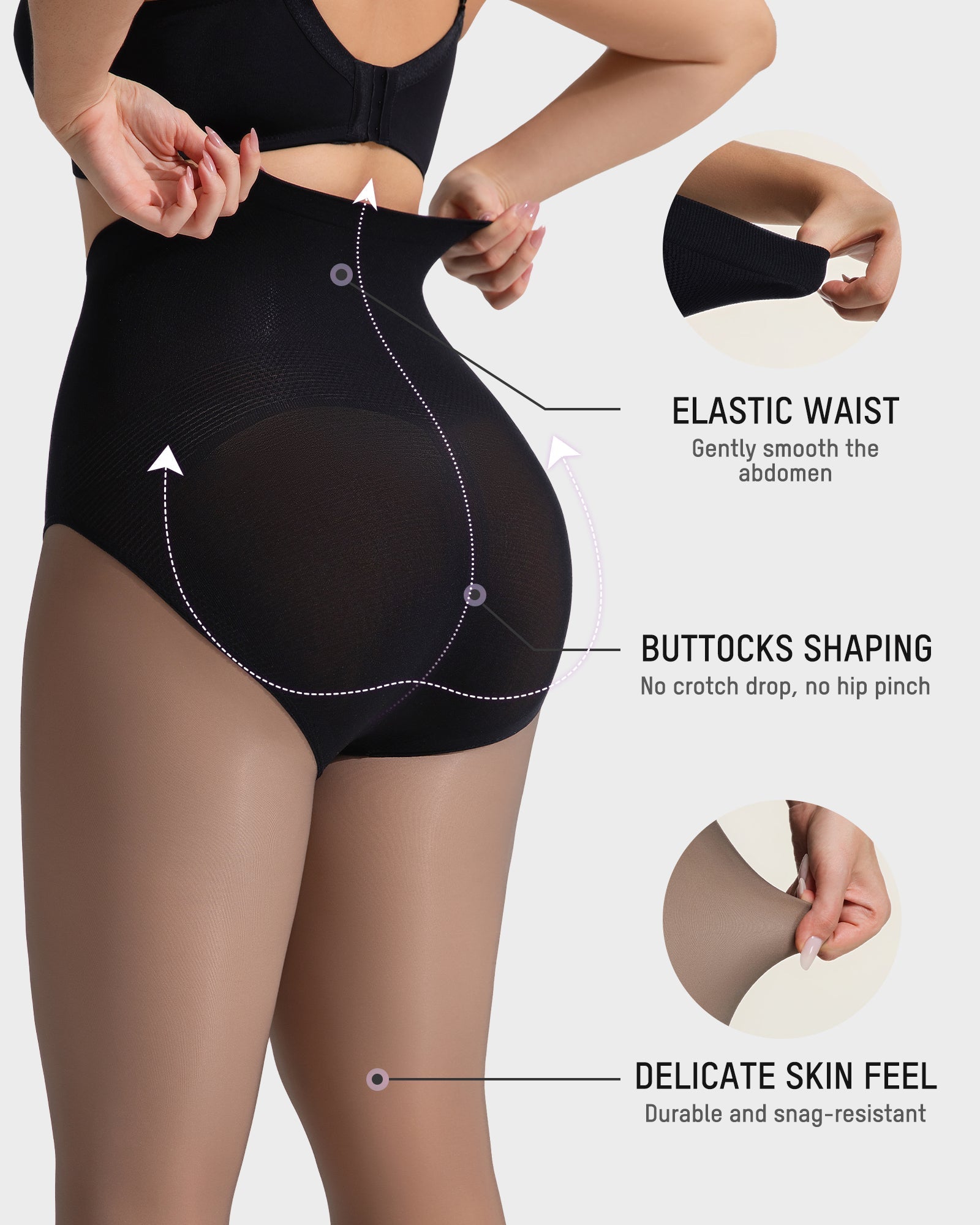 Luxurious Semi-Sheer High-Waist Shaping Tights: Thin, Fleece-Lined, Comfortable, & Stylish