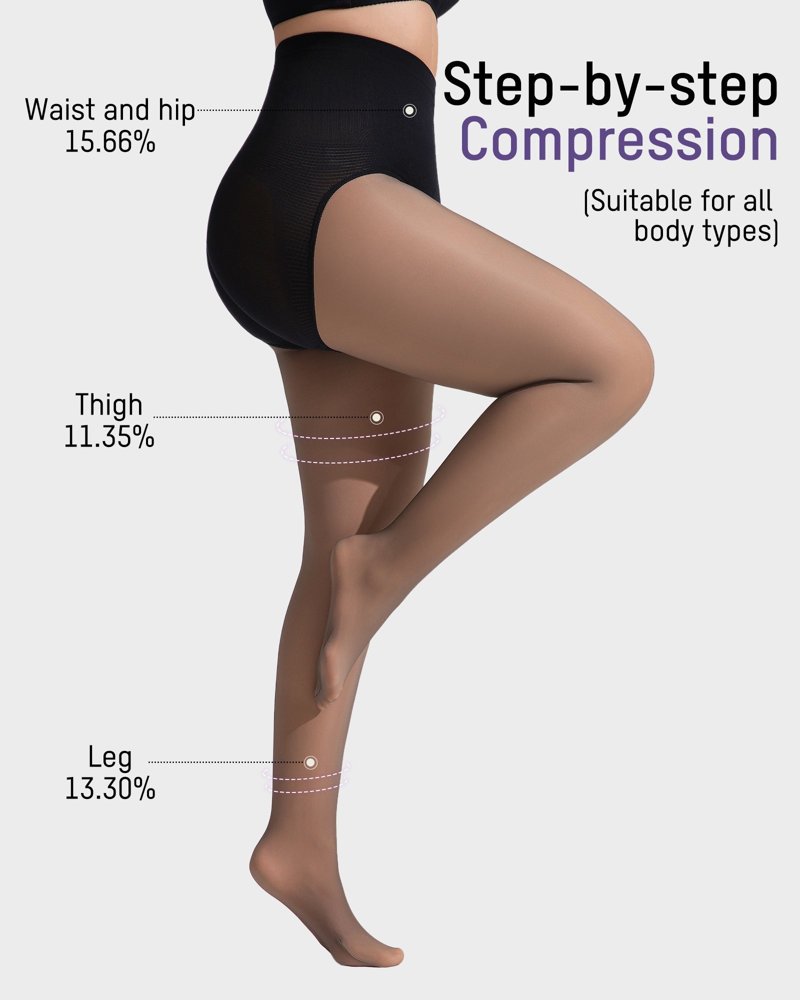 Luxurious Semi-Sheer High-Waist Shaping Tights: Thin, Fleece-Lined, Comfortable, & Stylish