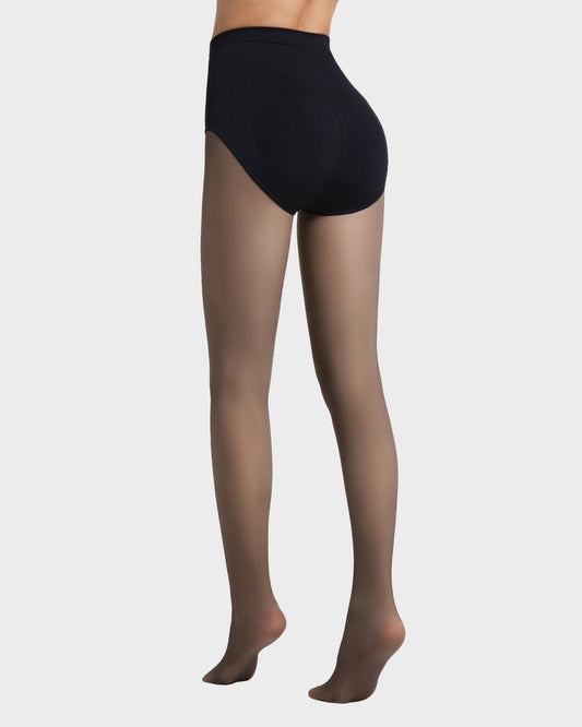 Luxurious Semi-Sheer High-Waist Shaping Tights: Thin, Fleece-Lined, Comfortable, & Stylish