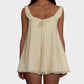 Chic Backless Princess Neck A-Line Top & Mini Shorts Set Chiffon