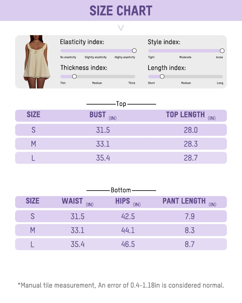 Chic Backless Princess Neck A-Line Top & Mini Shorts Set Chiffon
