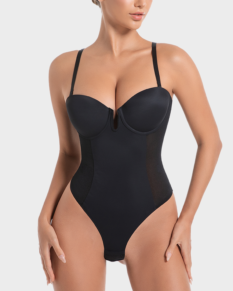 Seamless All-in-One Shaping Bodysuit Thong for Women, Tummy Control