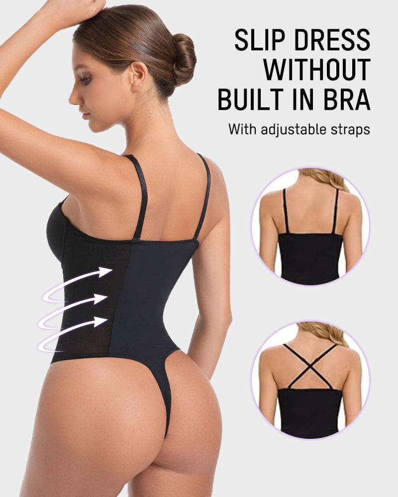 Seamless All-in-One Shaping Bodysuit Thong for Women, Tummy Control
