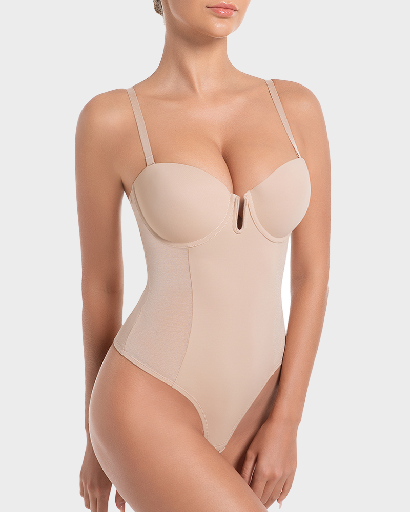 Seamless All-in-One Shaping Bodysuit Thong for Women, Tummy Control
