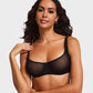 Sheer Dot Mesh Balconette Bra for Natural Lift & Comfortable Support