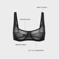 Sheer Dot Mesh Balconette Bra for Natural Lift & Comfortable Support