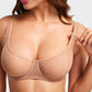 Sheer Dot Mesh Balconette Bra for Natural Lift & Comfortable Support