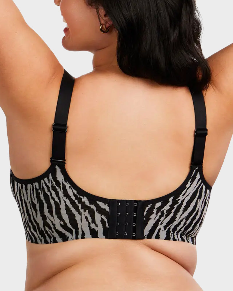 Chic Sheer Zebra Mesh Unlined Underwire Bra for Daring Everyday Style