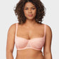 Shimmer Lightly Padded Balconette Bra, Comfortable Underwire Everyday Support for Women