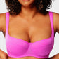 Shimmer Lightly Padded Balconette Bra, Comfortable Underwire Everyday Support for Women